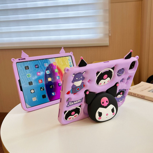 Funda protectora de silicona anticaída Kuromi para Samsung Tab A9 Plus/A9+ de 11 pulgadas