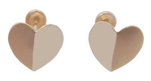 Amor Eterno - Broqueles / Corazón Due Tono Aretes / Oro 10k