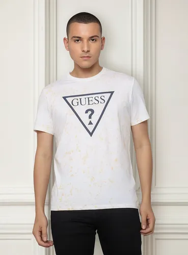 Originales Logo Hombre Blancas De Originales Logo Hombre Blanco  Camiseta Guess