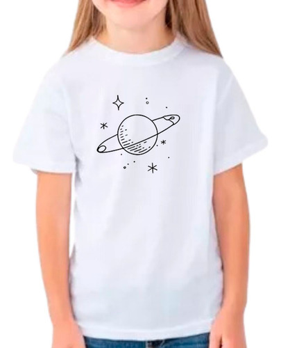 Franela Niños Unisex Estampado Planetas Dibujos