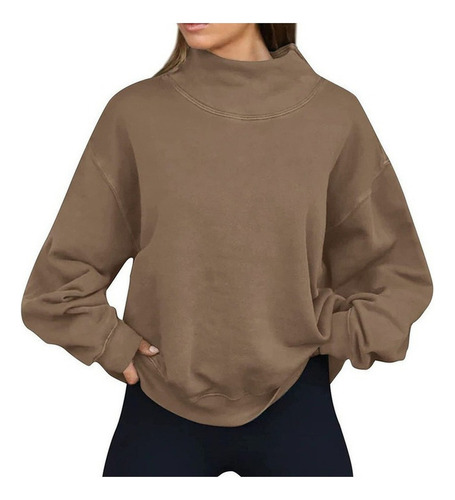 Sudadera Con Capucha De Manga Larga Con Cuello De Tortuga De