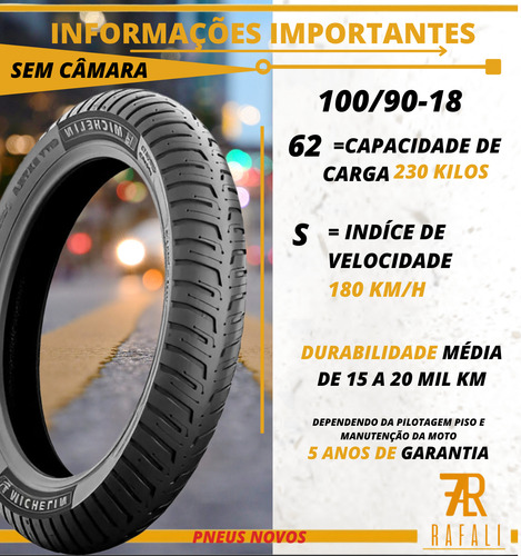 Pneu Traseiro Fazer150 Factor125 100/90-18 Michelin S Câmara