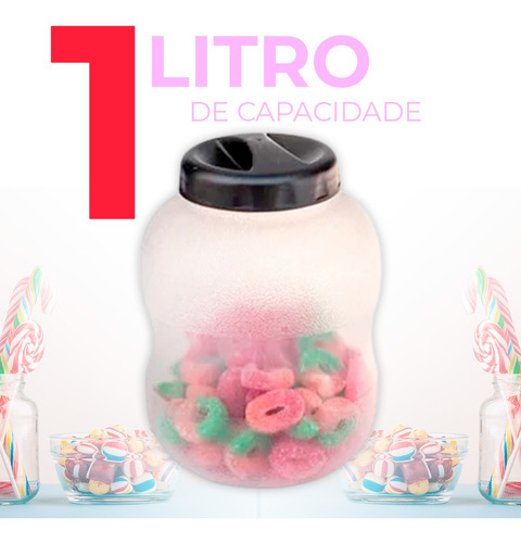 Bomboniere Com Tampa De Rosca Com 1 Litro Em Plástico