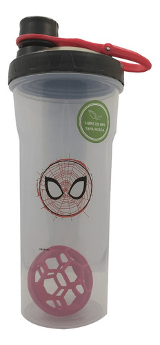 Botella Sport Shaker 600ml Marvel Spiderman Color Negro