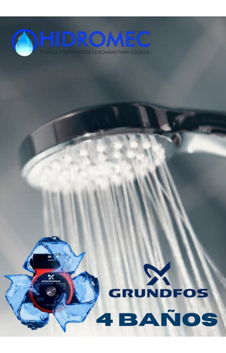 Imagen 4 de 10 de Bomba Presurizadora Grundfos Upa 120-180 Para 4 Baños Ducha