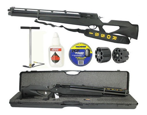 Imagem 1 de 9 de Kit Carabina Pressão Pcp R8 Black 1100 Fps + Bomba