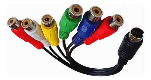 S-video De 10 Pines A Rgb Hembra 6 Rca 10 Pines Din S-video