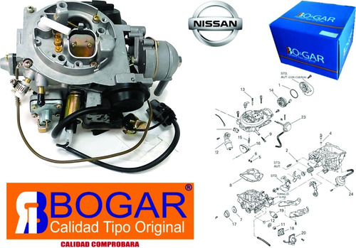 Imagen 5 de 6 de 1 Carburador De 2 Gargantas Para Nissan Ichivan 1.8l 87-91 Tsuru Ii 89-91 B12 Bogar Envío Gratis Nuevo Garantizado