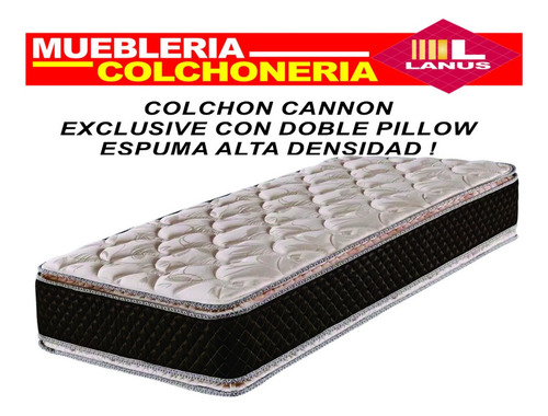 Colchón 1 plaza de espuma Cannon Espuma Exclusive beige y marrón - 80cm x 190cm x 29cm con doble pillow top