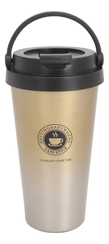 N Taza Café Aislada Con Tapa Acero Inoxidable Amarillo 500ml