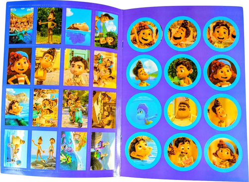 Libro Para Colorear Luca + Cartas Y Tazos Recortables