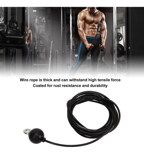 Cable De Polea De Acero Negro Para Sistema De Fitness De Alt