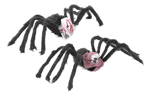 2 Piezas De Decoración De Halloween Con Diseño De Araña Fals