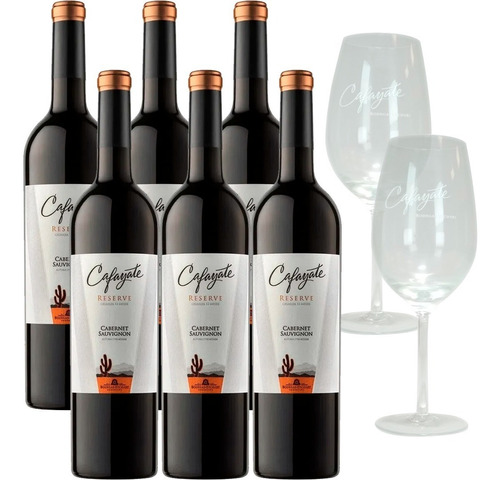 Vino Cafayate Reserva Cabernet Sauvignon 750ml + Copas  