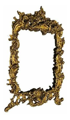 Espejo Marco De Bronce Estilo Rococo Vintage 41 Cm X 27 Cm