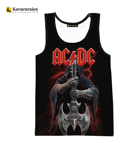 Camisetas Sin Mangas Con Estampado 3d Rock Letter Acdc