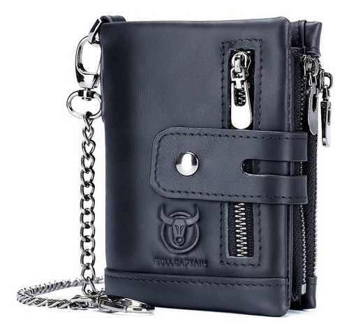 Bullcaptain Cartera Hombre Piel Genuina Con Rfid Antirrobo