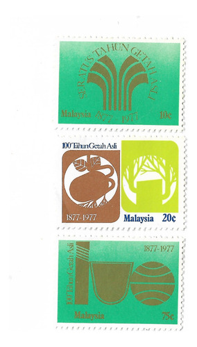  Malaysia 1977 Centenario Industria Caucho Serie Mint 203/05