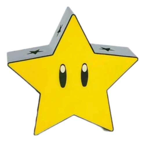 Lampara Mario Bross Estrella Con Sonido Carga Usb 12x12 Cm