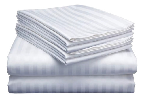 Juego De Sábanas Hoteleras Premium De 300 Hilos Tamaño Queen Size Color Blanco Incluye 1 Sabana 1 Sabana Cubre Colchon 2 Fundas Almohada Marca Mila Home