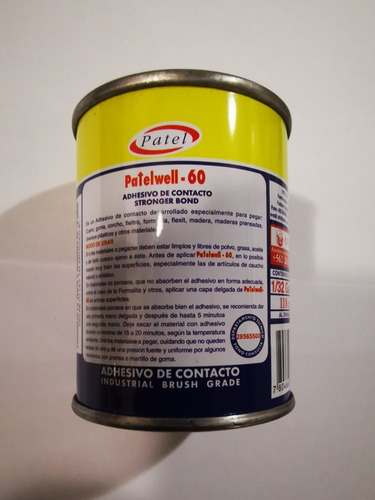 Imagen 8 de 8 de Adhesivo De Contacto Patelwell-60 1/32 Galón Ferrepernos