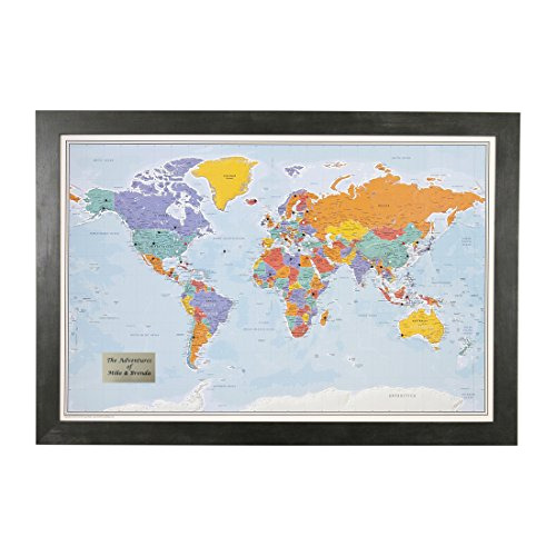 Mapa Mundial De Viajes Personalizado Chinchetas Marco N...