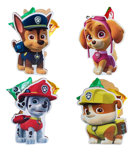 Dulcero O Centro De Mesa Paw Patrol  20 Piezas 5 C/u 2 Caras