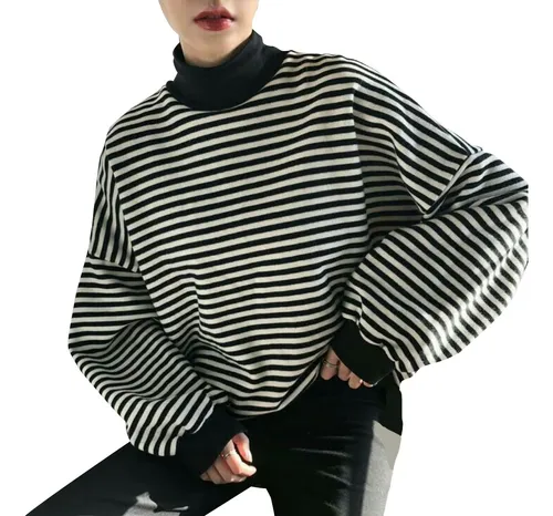Buzo rayado blanco y negro new arrivals