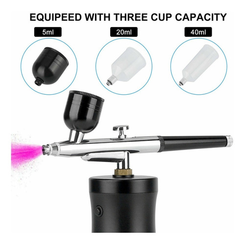 Aerógrafo Con Compresor Portátil Para Repostería, Uñas, Arte