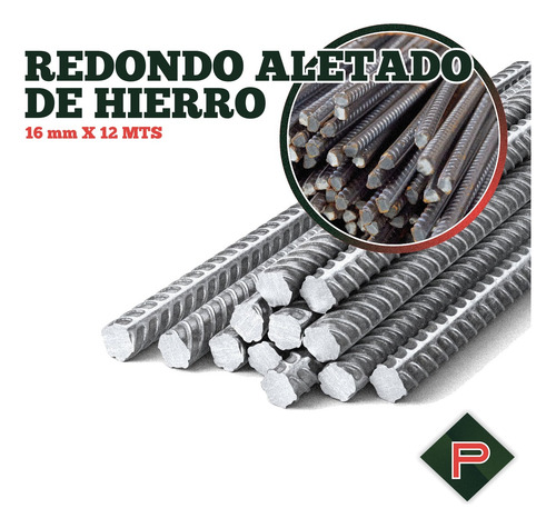 Varilla De Hierro Aletado (16 Mm X 12 Mts) Perticari