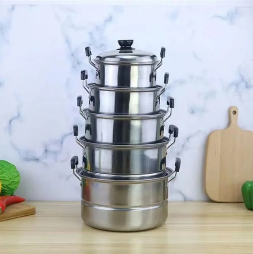 Juego De Ollas Gruesas Heaimo De Cinco Piezas Con Bandeja de vapor