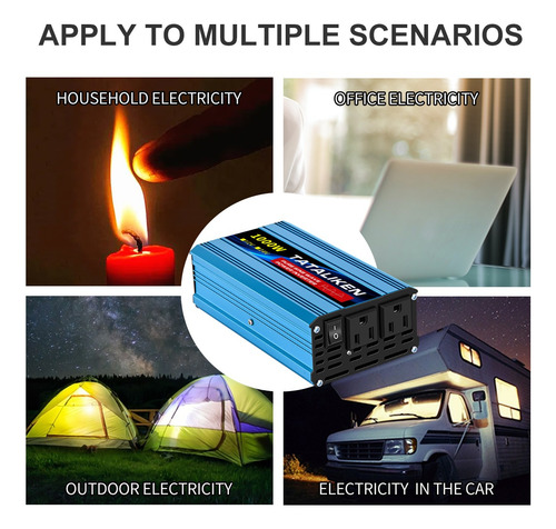 Inversor De Voltaje 12v 110v 1000w Transformador Convertidor