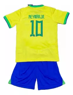 Uniforme Brasil Neymar 10 Niño O Adulto