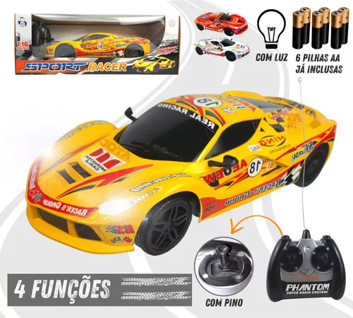 Carrinho Controle Remoto de Corrida Neon Race com Luz e Som 6