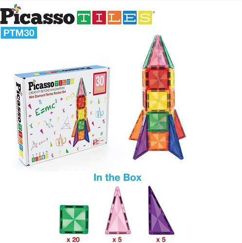 Bloques De Construcción Magnéticos Picassotiles, 30 Piezas,