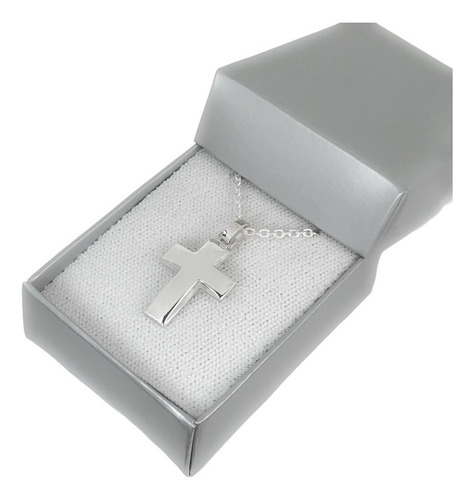 Collar Cadena Hombre Mujer Forzet Plata 925 Dije Cruz (fa3)