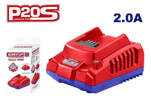 Cargador P/baterías 2.0 Ah Emtop 20v