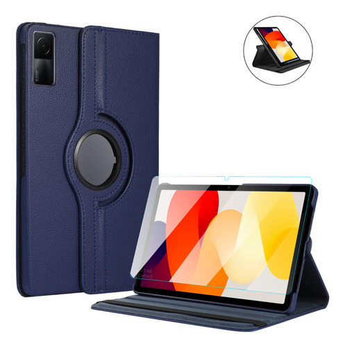 Kit Case 360° + Película De Vidro Para Xiaomi Redmi Pad Se Cor Azul-marinho