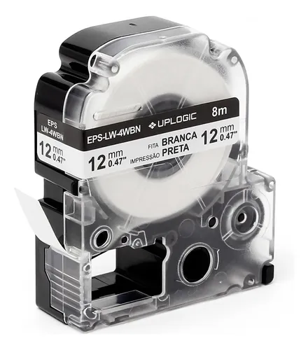 Fita Compatível Uplogic Pra Rotulador Epson 12mm Branco Lw Cor