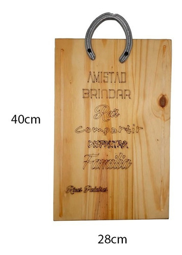 Tabla De Madera Para Picadas Con Frases Y Asa De Metal | Cuotas sin interés