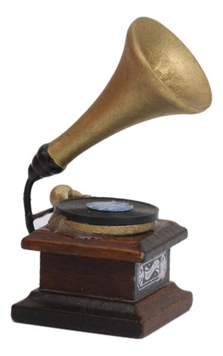 Tocadiscos Fonógrafo En Miniatura 6 Piezas