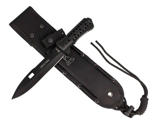 Cuchillo Rui Daga Tactico Negro Titanium Con Funda