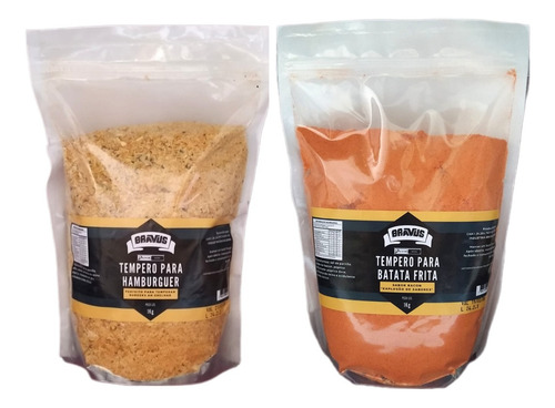 Tempero Para Batata Frita 1kg + Tempero Para Hamburguer 1kg