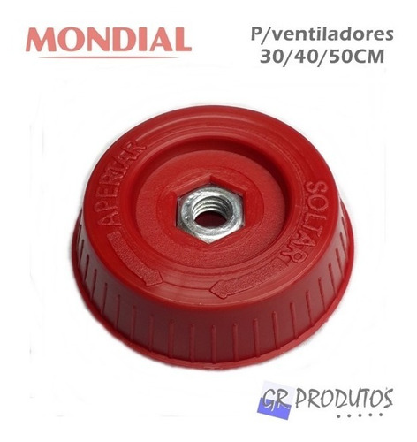 Botão Trava Vermelho Hélice Vent Mondial Polishop 30/40/50cm