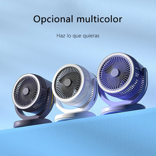 Ventilador Escritorio Pared Circulación Aire Usb Recargable 22.5 Cm Negro Gris Plástico 3
