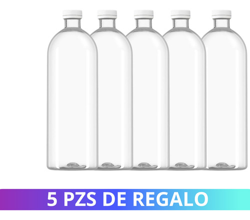30 Botellas +5 Gratis De 1 Litro Con Tapa Sello De Seguridad