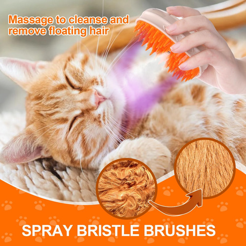 Palksky Cat Steam Brush, 3 En 1 Cat Gooming Brush Comb Para