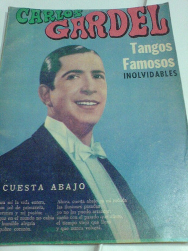 Carlos Gardel -tangos Famosos -inolvidables-cancionero-unico