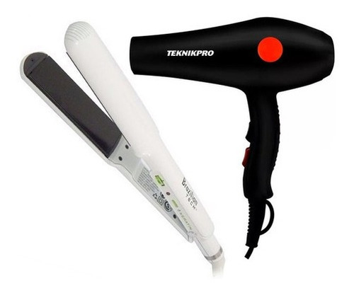 Secador Pelo Teknikpro Altro + Planchita Brazilian Babyliss