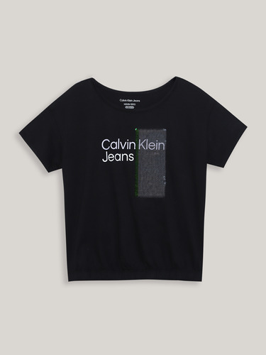 Polera Niña Ck Sequin Negro Calvin Klein